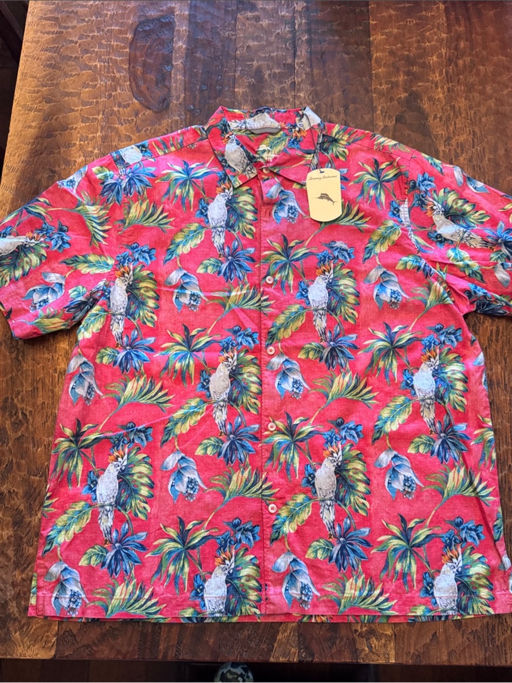 Tommy Bahama Coral Tropical Parrot Short-Sleeve Button-Down Shirt